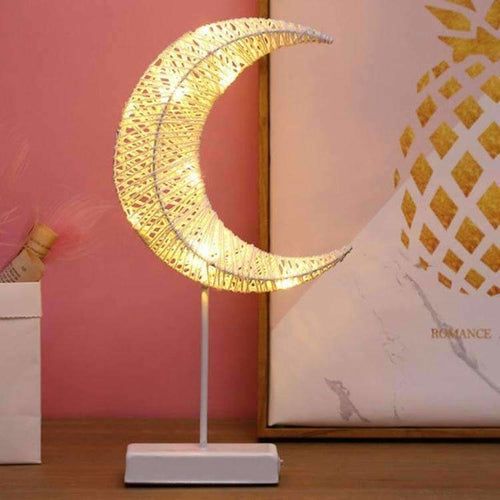 Romantic LED Moon Fairy Light – Warm Holiday Decorative Lamp with Stand | Christmas & Home Décor