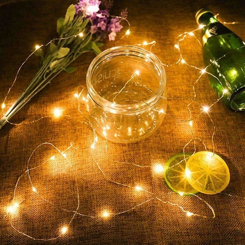 LED Fairy String Lights – 20 LED, 2m, Waterproof Copper Wire, Battery Operated | USA Fast Shipping