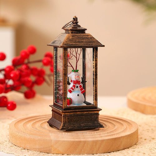 Christmas Portable LED Lantern – Santa Claus Festive Oil Lamp Night Light (Battery Powered