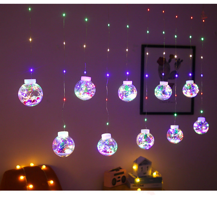 Fairy Tale Christmas Curtain LED Hanging Snowball Lights