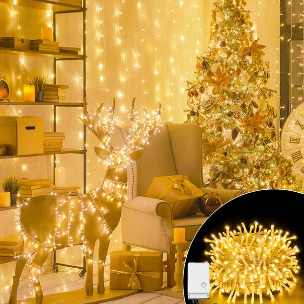 100 LED Christmas Decorative String Lights – Multi-Color Snowball Effect, Remote Control | USA Fast Shipping