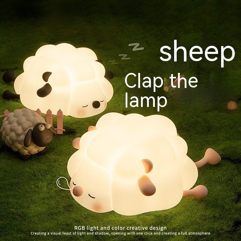 Cute Silicone Night Light – Soft Touch Sheep Lamp for Kids Bedroom | Warm Ambient Bedside Gift