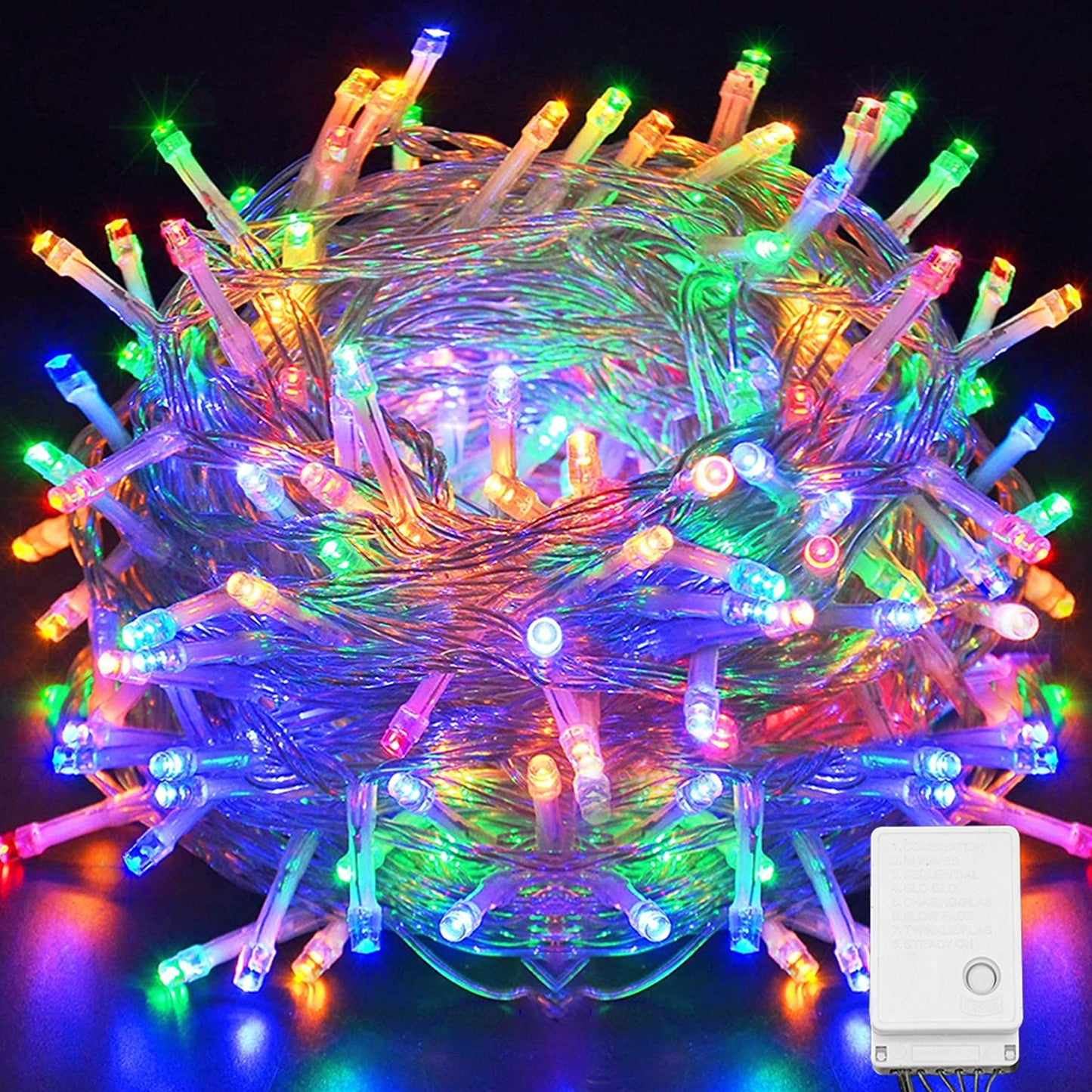 100 LED Christmas Decorative String Lights – Multi-Color Snowball Effect, Remote Control | USA Fast Shipping