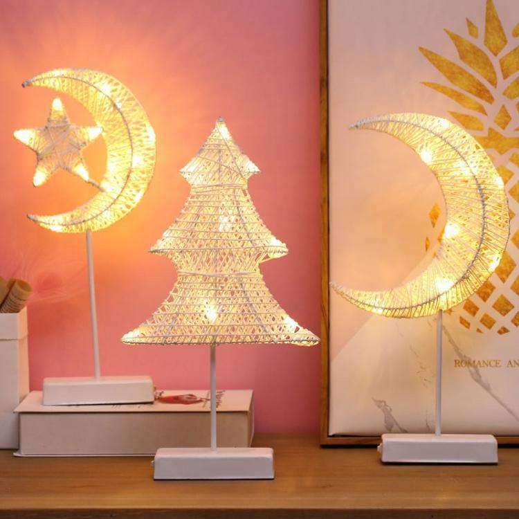 Romantic LED Moon Fairy Light – Warm Holiday Decorative Lamp with Stand | Christmas & Home Décor
