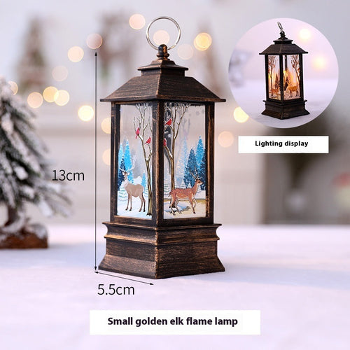 Christmas Portable LED Lantern – Santa Claus Festive Oil Lamp Night Light (Battery Powered