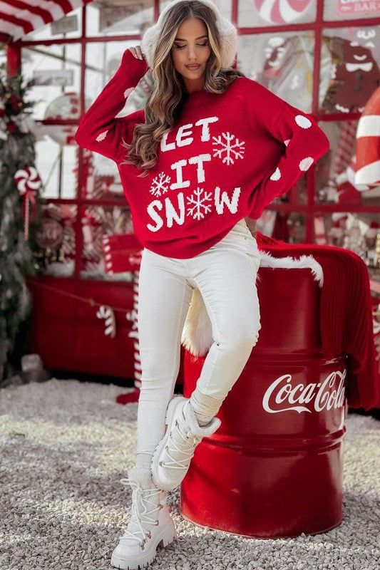 LET IT SNOW Christmas Holiday Sweater