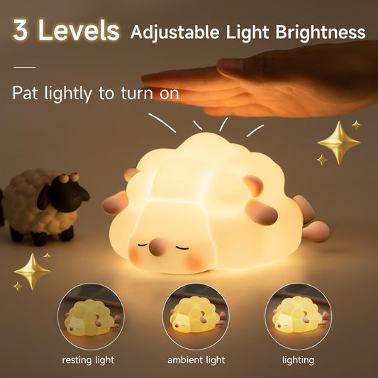 Cute Silicone Night Light – Soft Touch Sheep Lamp for Kids Bedroom | Warm Ambient Bedside Gift