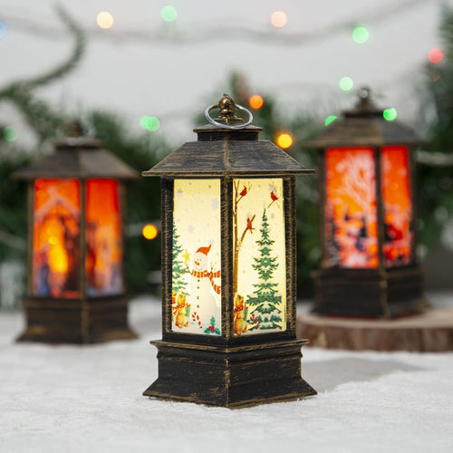 Christmas Portable LED Lantern – Santa Claus Festive Oil Lamp Night Light (Battery Powered