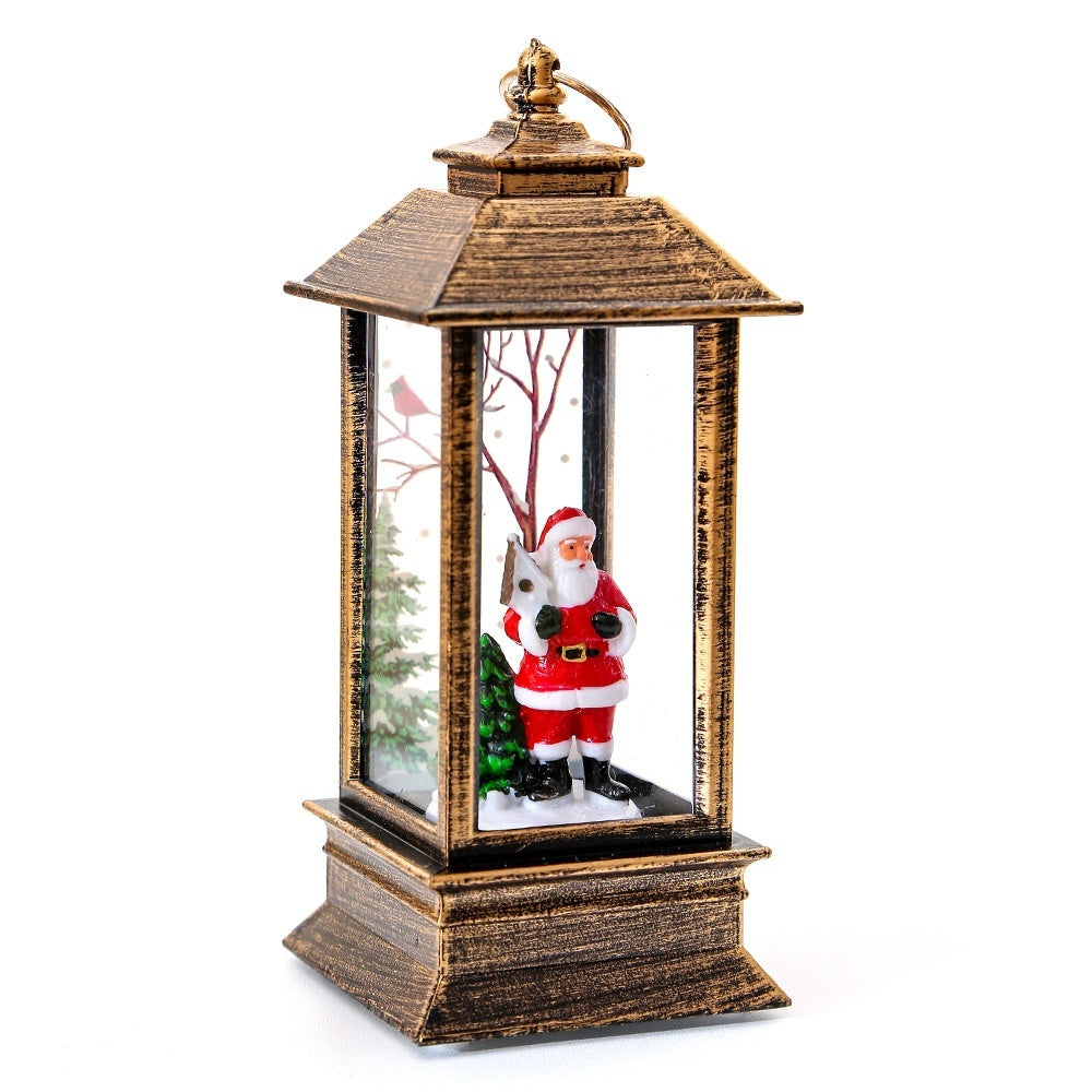 Christmas Portable LED Lantern – Santa Claus Festive Oil Lamp Night Light (Battery Powered