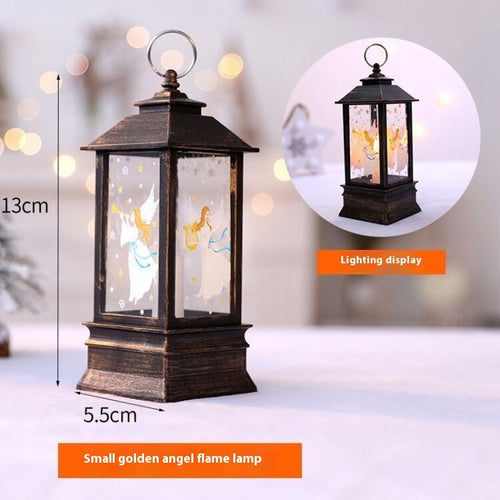 Christmas Portable LED Lantern – Santa Claus Festive Oil Lamp Night Light (Battery Powered