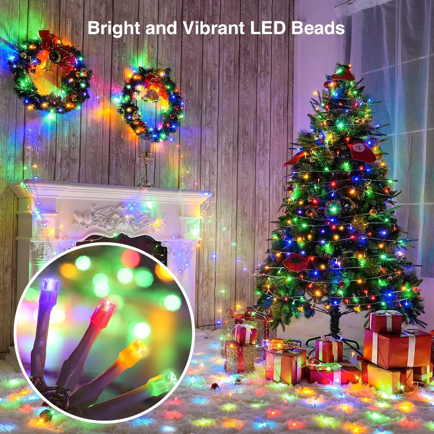 100 LED Christmas String Lights – Multicolor Hanging Decoration with 8 Modes | USA Fast Shipping