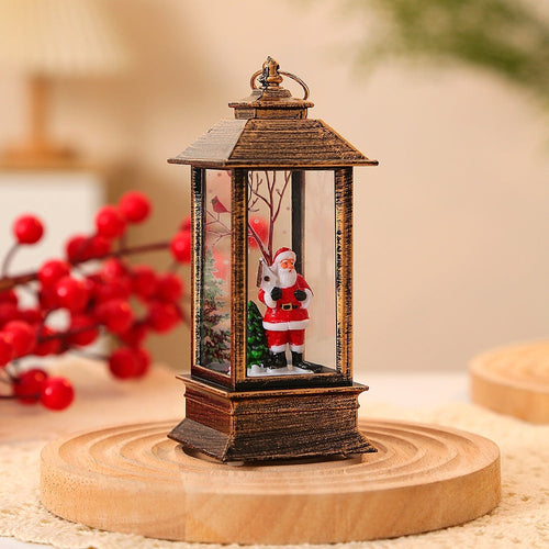 Christmas Portable LED Lantern – Santa Claus Festive Oil Lamp Night Light (Battery Powered