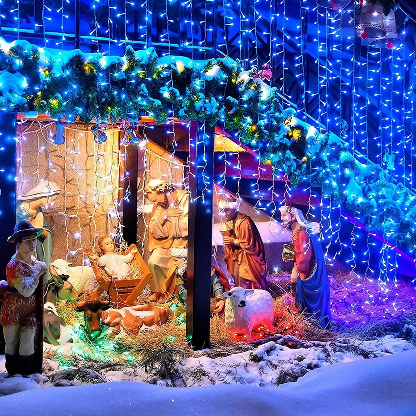 100 LED Christmas Decorative String Lights – Multi-Color Snowball Effect, Remote Control | USA Fast Shipping