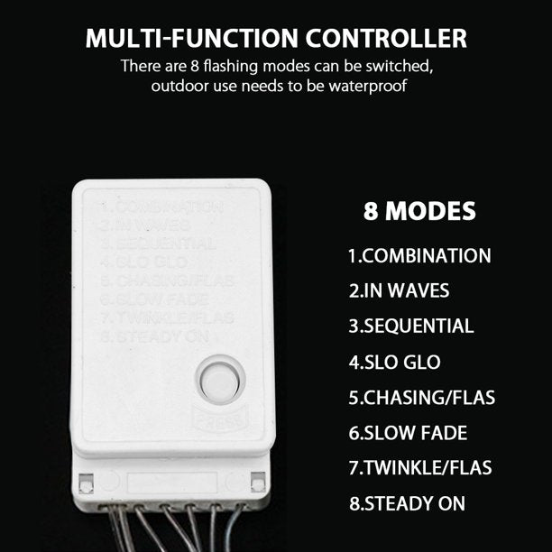 100 LED Christmas Decorative String Lights – Multi-Color Snowball Effect, Remote Control | USA Fast Shipping