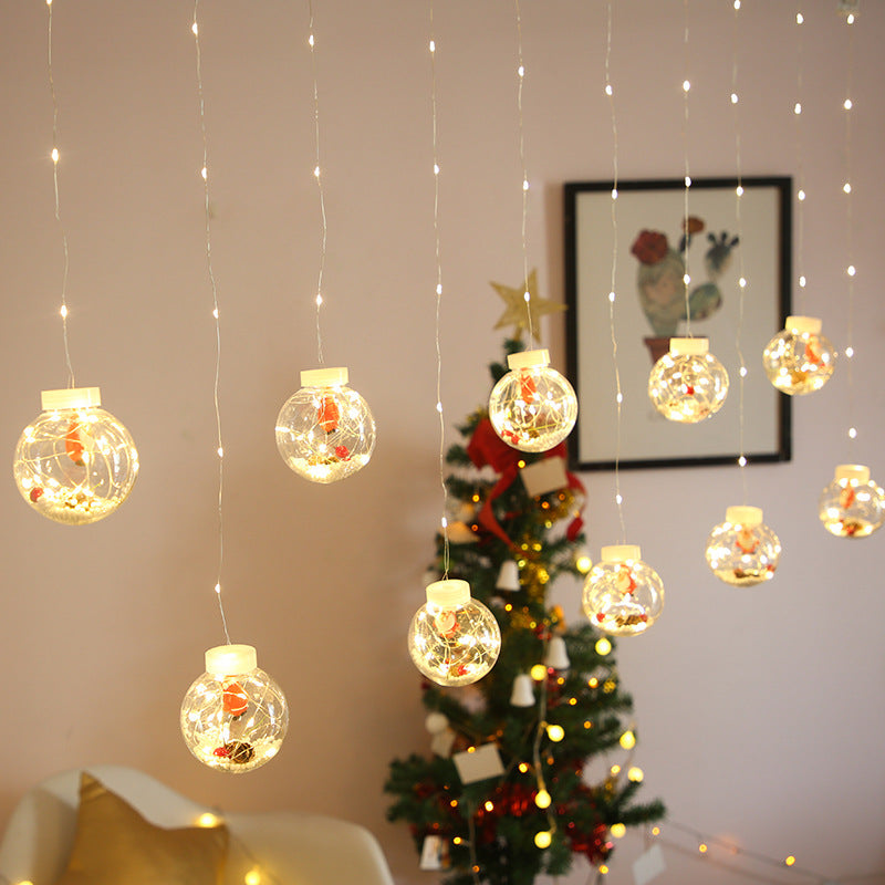 Fairy Tale Christmas Curtain LED Hanging Snowball Lights