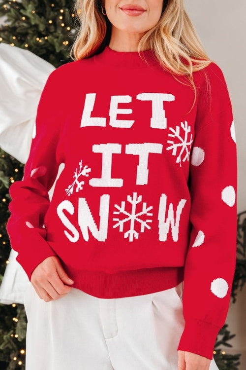 LET IT SNOW Christmas Holiday Sweater