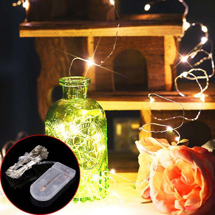 LED Fairy String Lights – 20 LED, 2m, Waterproof Copper Wire, Battery Operated | USA Fast Shipping