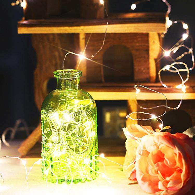 LED Fairy String Lights – 20 LED, 2m, Waterproof Copper Wire, Battery Operated | USA Fast Shipping