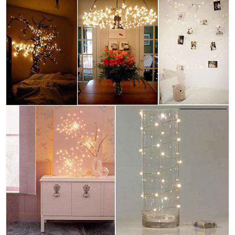 LED Fairy String Lights – 20 LED, 2m, Waterproof Copper Wire, Battery Operated | USA Fast Shipping