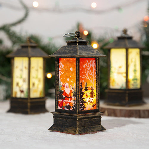 Christmas Portable LED Lantern – Santa Claus Festive Oil Lamp Night Light (Battery Powered