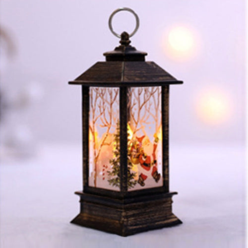 Christmas Portable LED Lantern – Santa Claus Festive Oil Lamp Night Light (Battery Powered