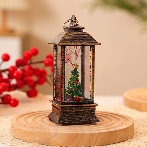 Christmas Portable LED Lantern – Santa Claus Festive Oil Lamp Night Light (Battery Powered
