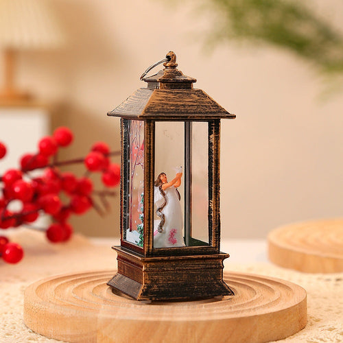 Christmas Portable LED Lantern – Santa Claus Festive Oil Lamp Night Light (Battery Powered